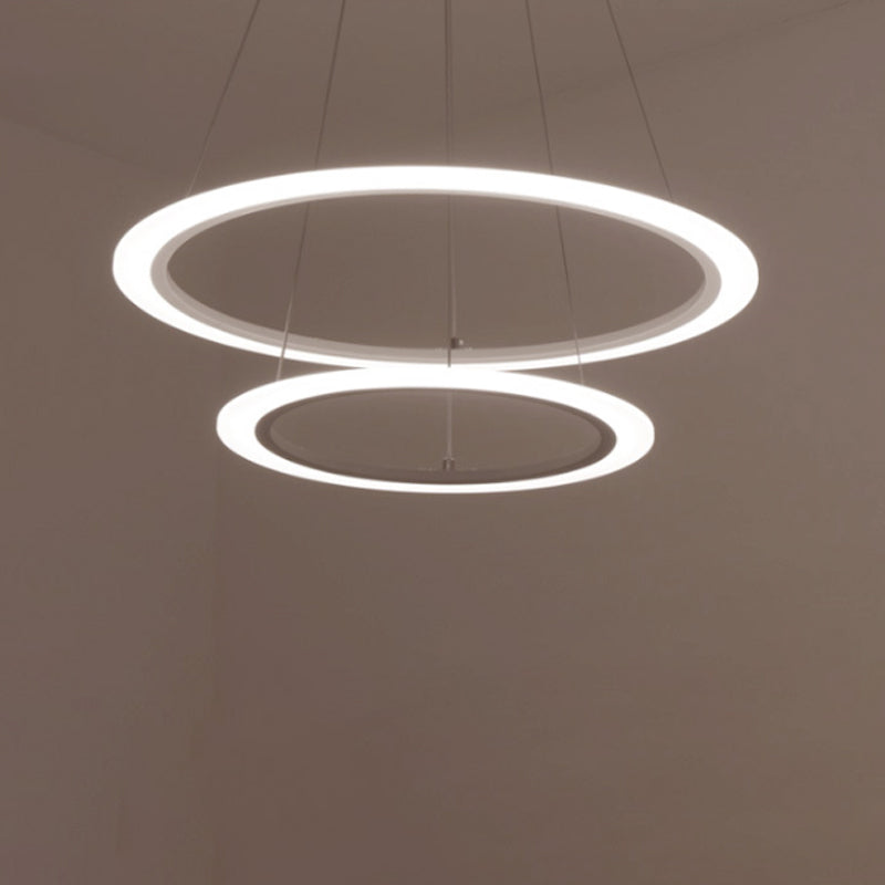 Circolare lampadario a 2/3/4 livelli lampadario minimo con soffitto a LED bianco acrilico per sala da pranzo