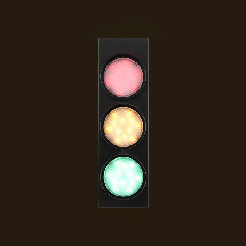 Montano a forma di traffico metallico Luce a parete Luce moderna a 3 luci Disconce da parete in nero per corridoio