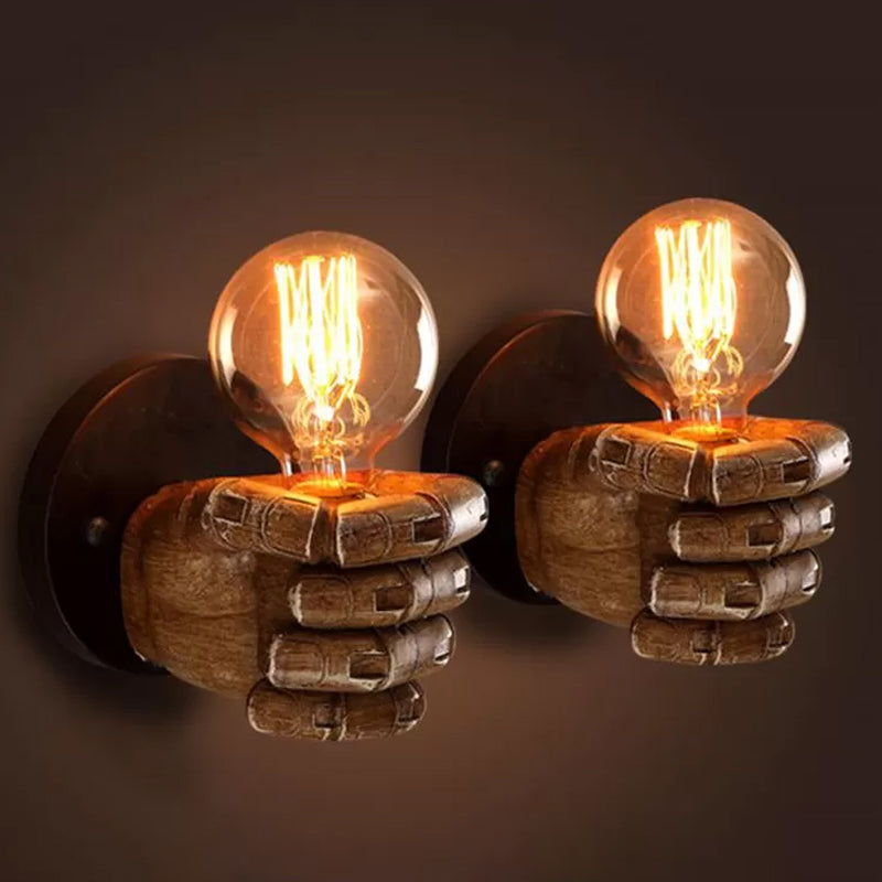Left/Right Hand Wall Sconce Decorative Resin 1-Bulb Brown Wall Mount Light for Corridor