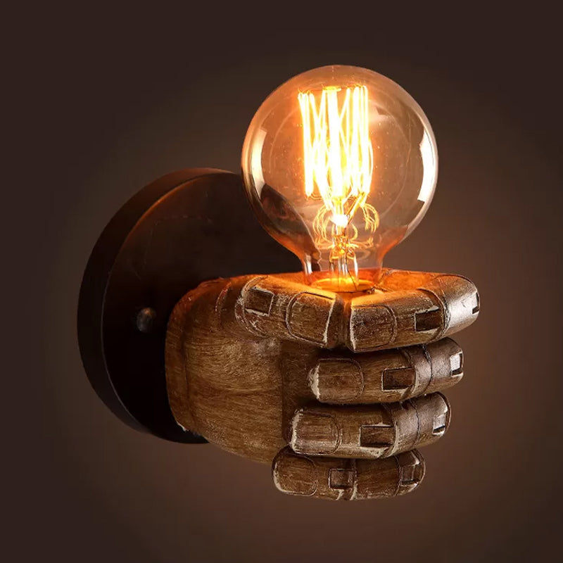 Left/Right Hand Wall Sconce Decorative Resin 1-Bulb Brown Wall Mount Light for Corridor