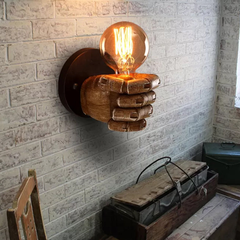 Left/Right Hand Wall Sconce Decorative Resin 1-Bulb Brown Wall Mount Light for Corridor