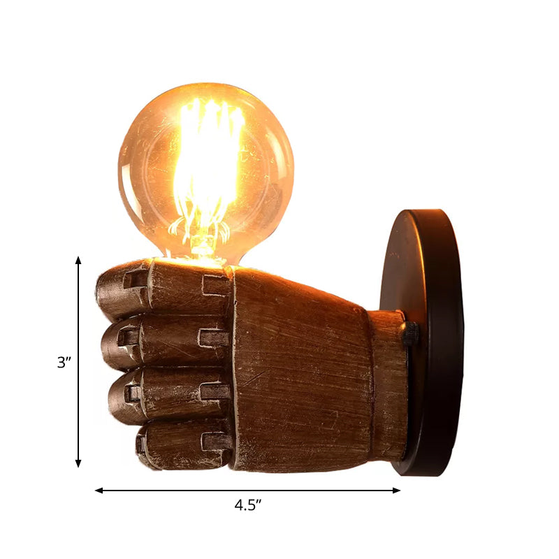 Left/Right Hand Wall Sconce Decorative Resin 1-Bulb Brown Wall Mount Light for Corridor