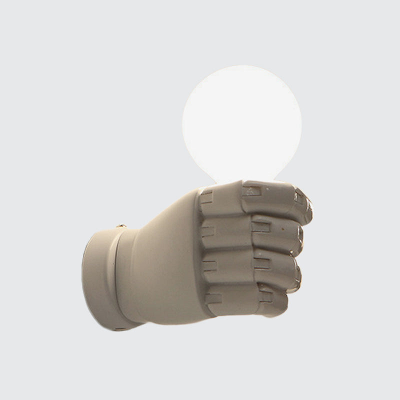 Fist Wall Sconce Art Deco Resin 1-Head White/Black Wall Mounted Light for Office