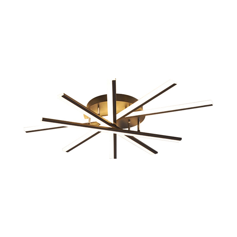 Spiral Design Stick LED-Deckenleuchte, modern, metallisch, 5/9-flammig, schwarz/weiß, halbbündige LED-Leuchte in warmem/weißem Licht