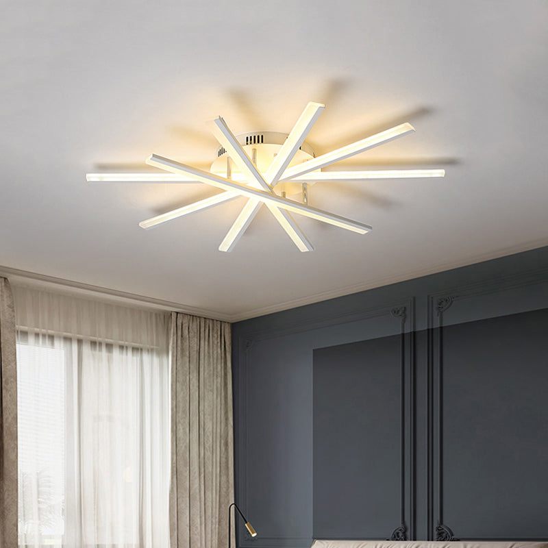 Spiral Design Stick LED-Deckenleuchte, modern, metallisch, 5/9-flammig, schwarz/weiß, halbbündige LED-Leuchte in warmem/weißem Licht