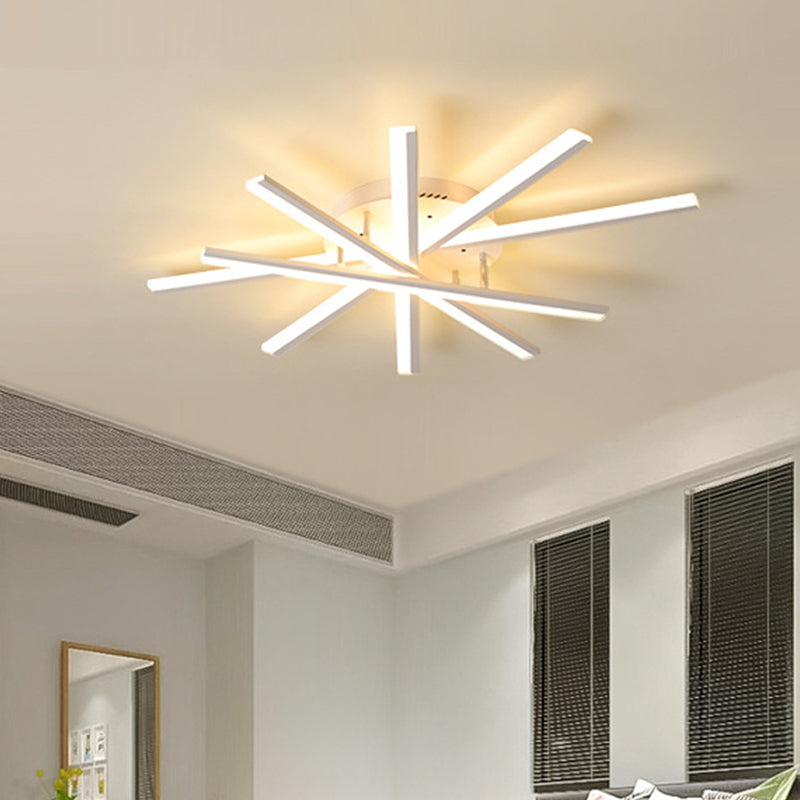 Spiral Design Stick LED-Deckenleuchte, modern, metallisch, 5/9-flammig, schwarz/weiß, halbbündige LED-Leuchte in warmem/weißem Licht