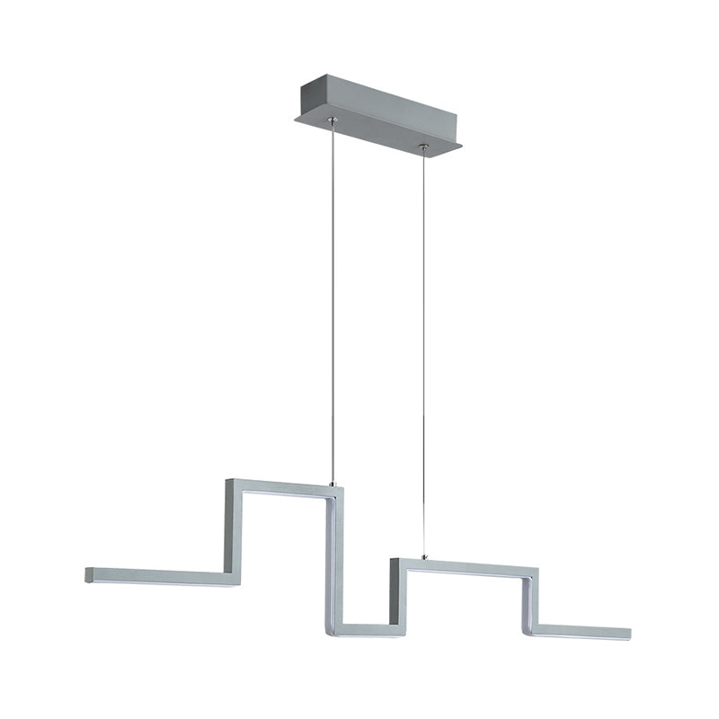 31,5 "/39" W Linear Kitchen Island Lighting Metal Minimalistic LED sospeso a LED in Black/Grey, Luce calda/Bianca