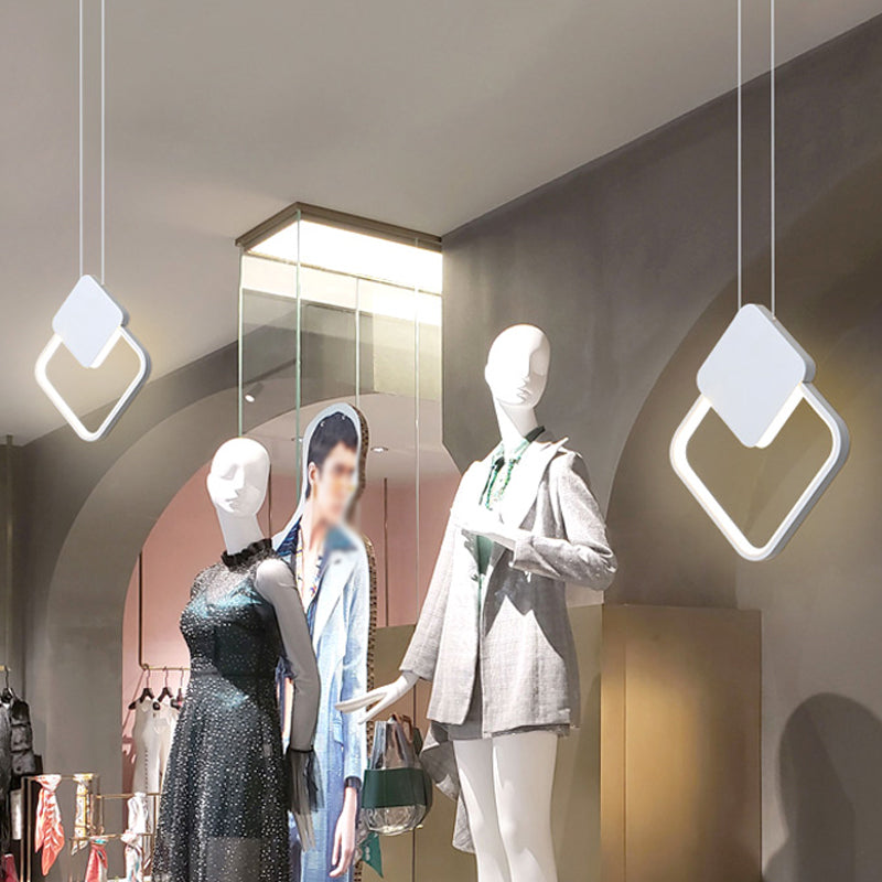 Illuminazione a sospensione ovale/rotonda minimalismo soggiorno acrilico LED Luce a soffitto appeso in bianco/nero