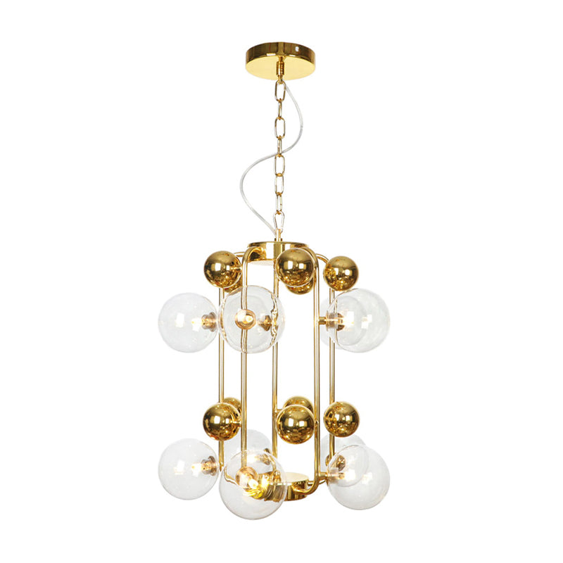 Cobre/acabado dorado Candelera colgante de bola industrial/ámbar/humo gris espejo vidrio 6/8/10 cabezas de sala de estar luz de techo