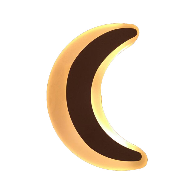 Cartoon Apple/Leaf/Cat Small Wall Light Acrylic Children Bedroom LED Flush Mount Wall Sconce in White