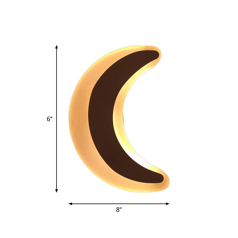 Cartoon Apple/Leaf/Cat Small Wall Light Acrylic Children Bedroom LED Flush Mount Wall Sconce in White