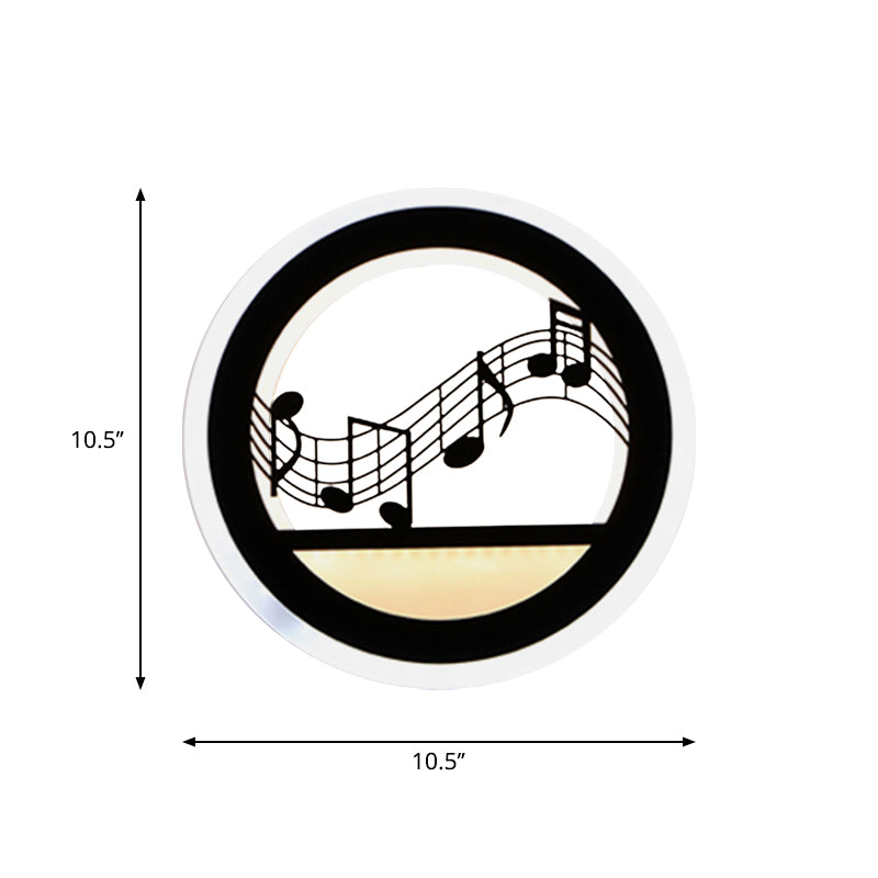 Nordic LED Wall Light Sconce Black Round/Elephant/Giraffe Ultrathin Wall Mounted Lamp with Acrylic Shade in Warm/White Light