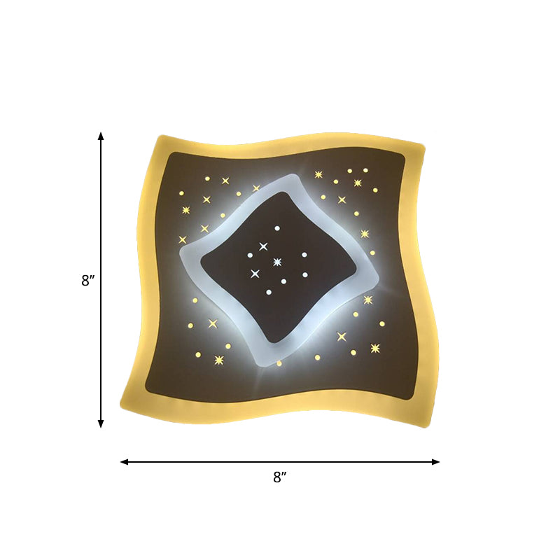 Triangle / rhombus / étoile mince appicatrice de chambre à coucher acrylique moderne LED étoile étoile flasqueur mural lumière en blanc