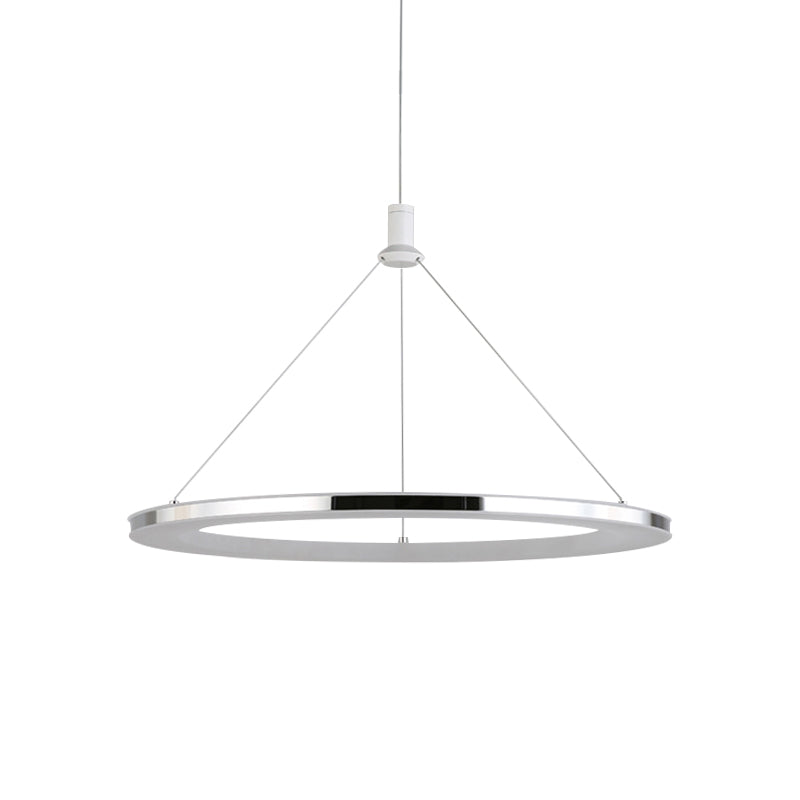 White Ring Pendant Light Fixture Simple 1/3/5-Head Acrylic Ceiling Suspension Lamp, 8"/12" Wide
