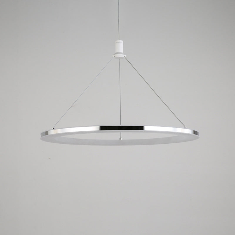 White Ring Pendant Light Fixture Simple 1/3/5-Head Acrylic Ceiling Suspension Lamp, 8"/12" Wide