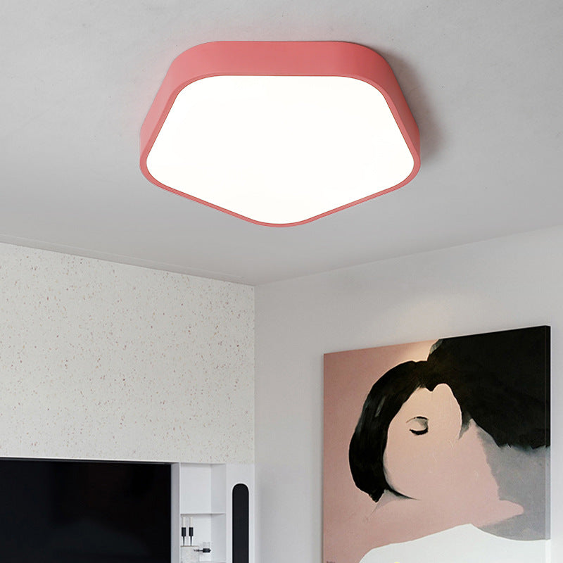 Pentagon Slim Panel Flush Mount Light Simple Style Acryl -plafondlicht voor studieruimte