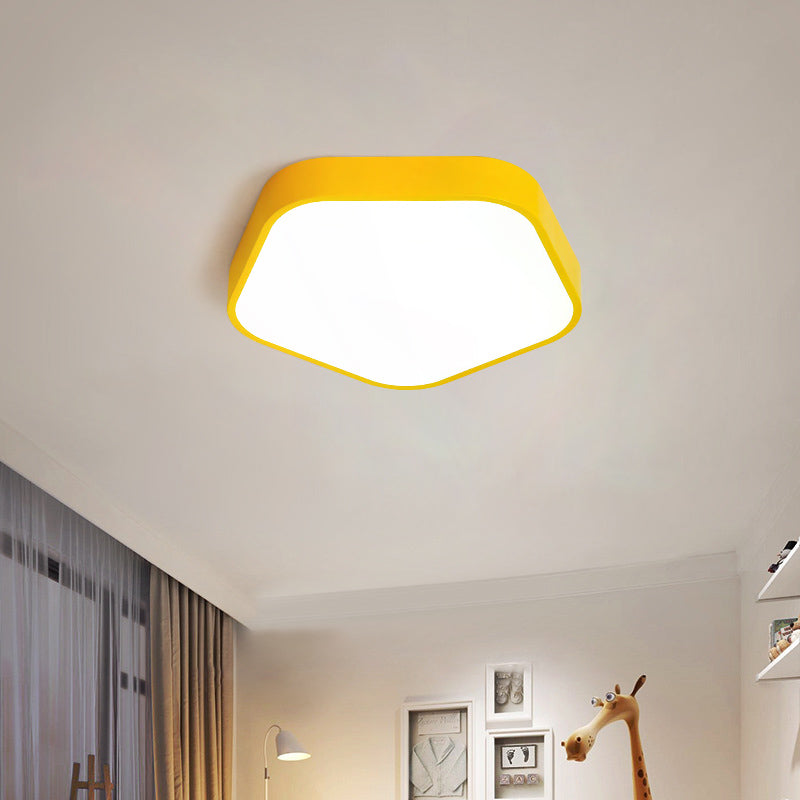 Pentagon Slim Panel Flush Mount Light Simple Style Acryl -plafondlicht voor studieruimte