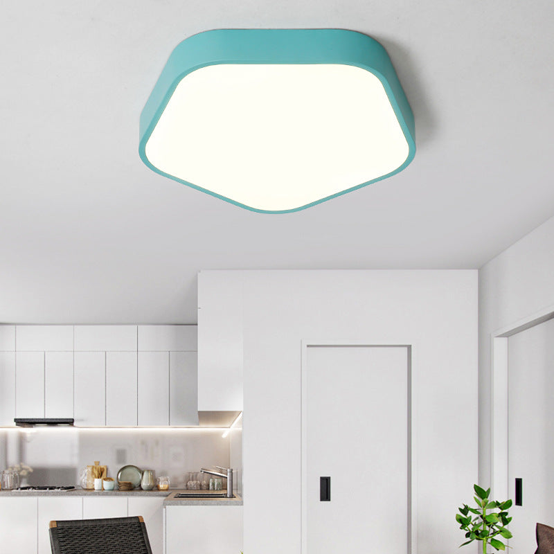 Pentagon Slim Panel Flush Mount Light Simple Style Acryl -plafondlicht voor studieruimte