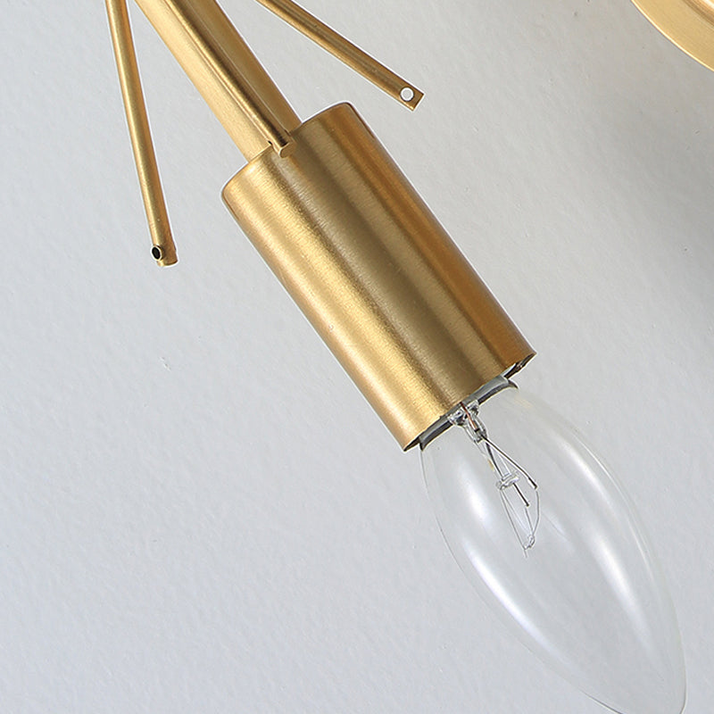 Modernism Branch Wall Light Fixture Metal 2-Head Bedroom Sconce Lighting in Brass with White/Pink/Blue Crystal Deco