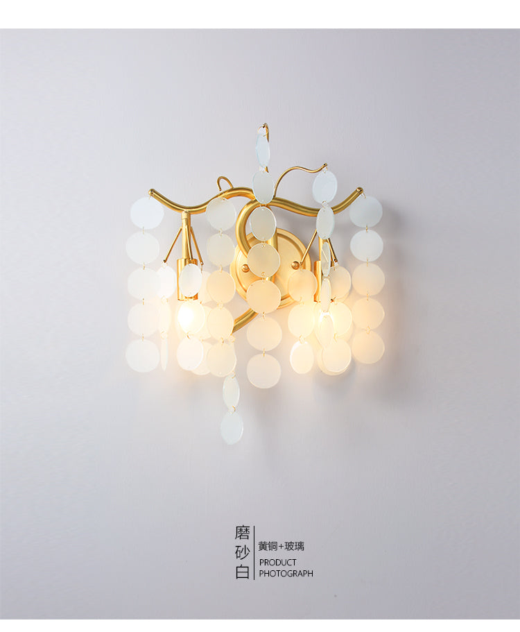 Modernism Branch Wall Light Fixture Metal 2-Head Bedroom Sconce Lighting in Brass with White/Pink/Blue Crystal Deco