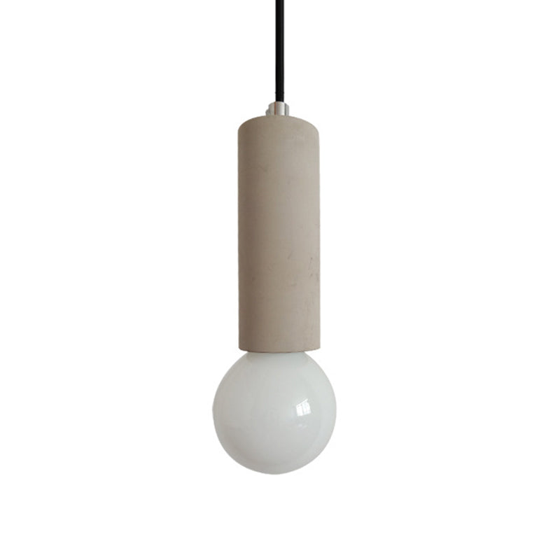 Grijze buisvormige slinger licht Simplicity 1-Light Bed Down Lighting Pendant in grijs met open lampontwerp