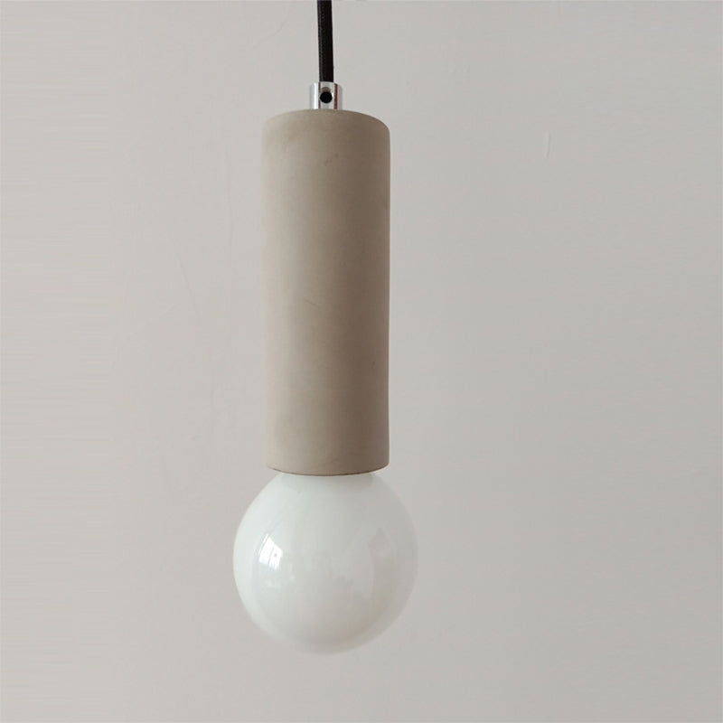 Graues Rohrpendel leichte Einfachheit 1 Lichtbett-Beleuchtung Anhänger in Grau mit offenem Glühbirnendesign