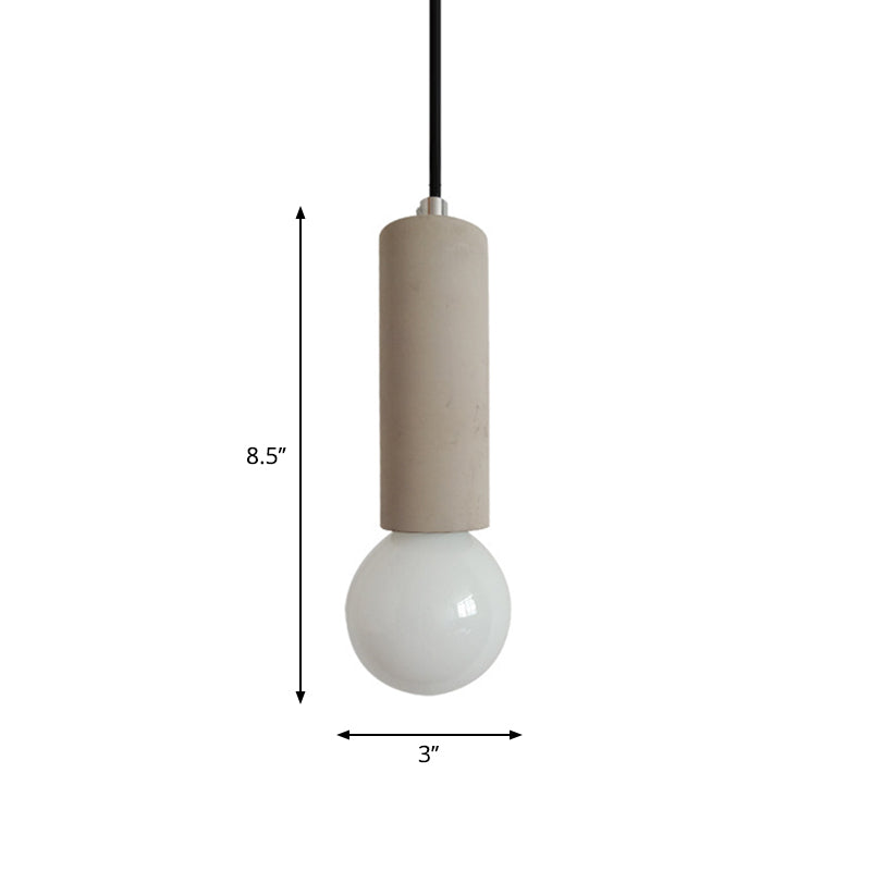 Graues Rohrpendel leichte Einfachheit 1 Lichtbett-Beleuchtung Anhänger in Grau mit offenem Glühbirnendesign