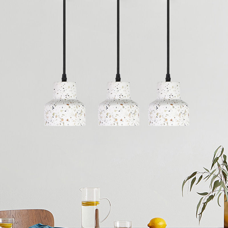 Nordique 1-Bulb Pendentif suspendu disque blanc / cône / cylindre Éclairage de suspension avec ombre en terrazzo