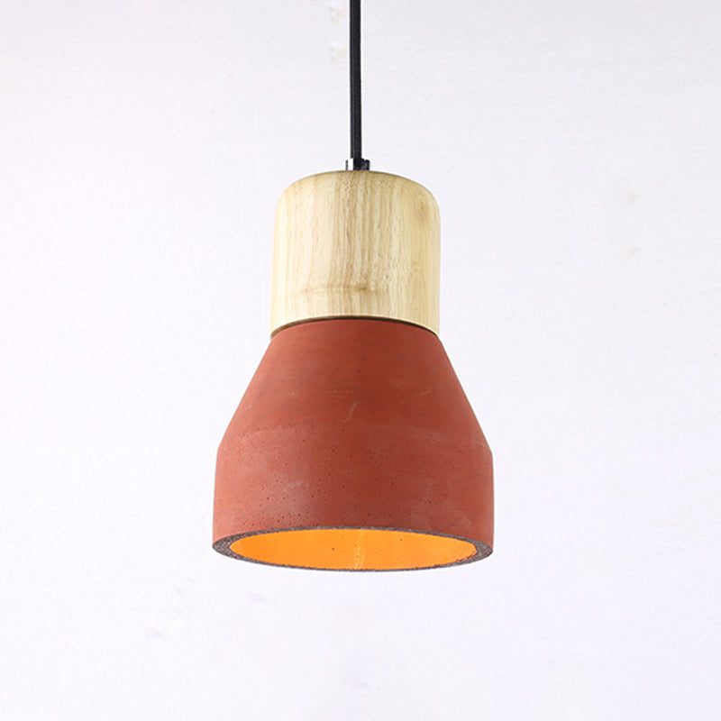 Cement Bottle Pendant Lighting Nordic 1-Light Restaurant Suspension Light in Grey/Red/Green