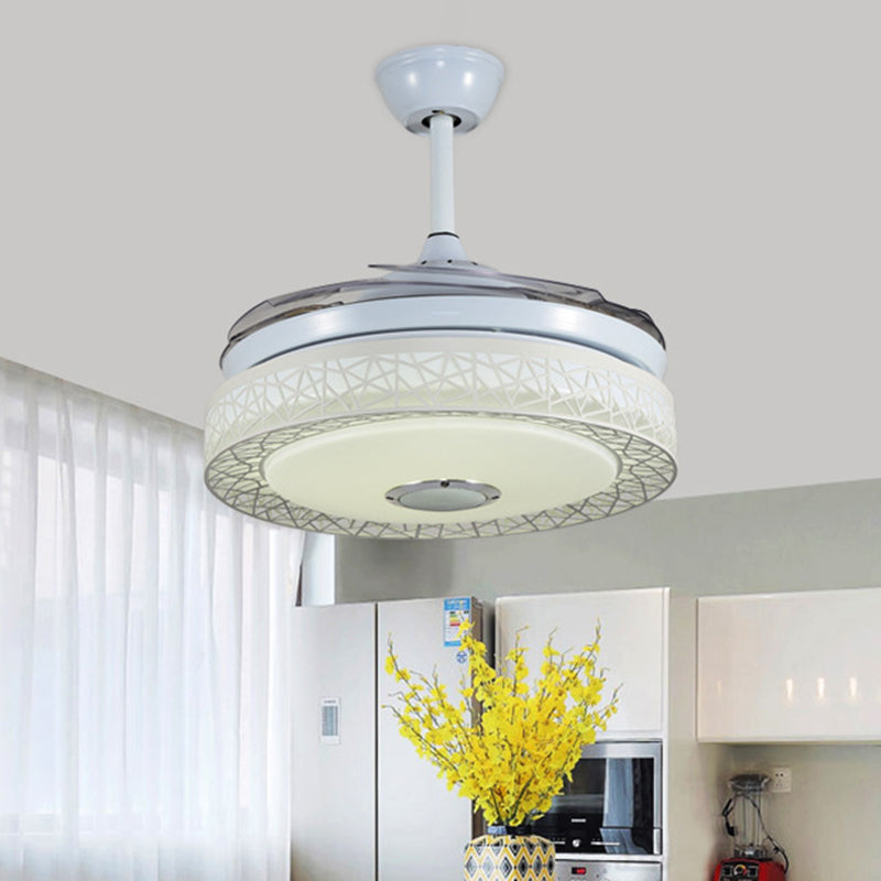 4 lame Nest Nest Dining Room Ampiccio Acrylic Acrilico da 19 "semi -filo nordico a LED in bianco