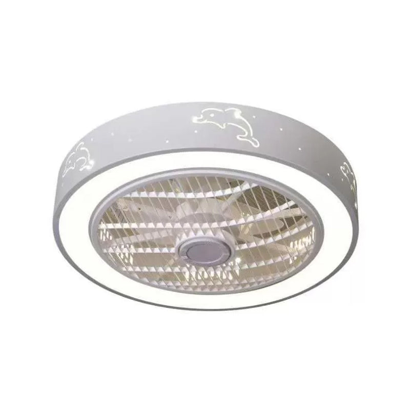 Drum Laser-geschnittene Acryl-Deckenlüfterlampe Einfache 20,5-Zoll-LED-Halbmontage-Beleuchtung