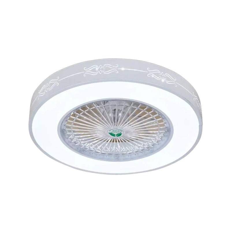 Drum Laser-geschnittene Acryl-Deckenlüfterlampe Einfache 20,5-Zoll-LED-Halbmontage-Beleuchtung