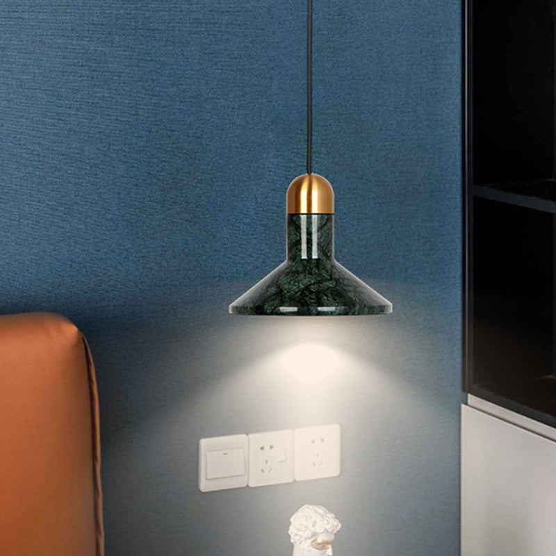 Globe/Cone Marble LED Pendant Light Kit Designer Zwart/Wit/Green Hanging Lamp -armatuur voor woonkamer