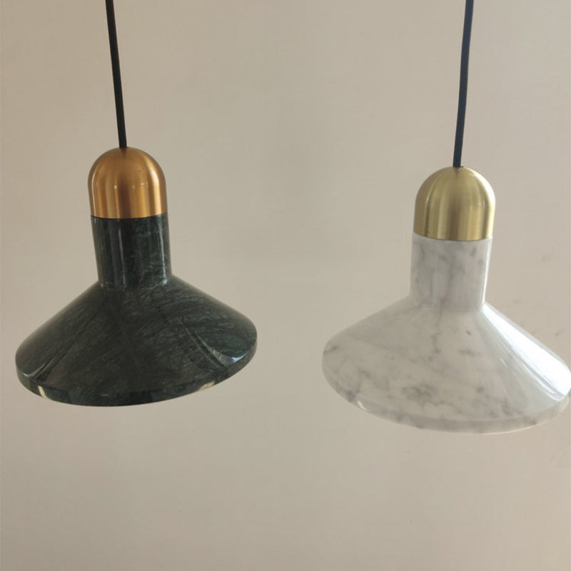 Globe/Cone Marble LED Pendant Light Kit Designer Zwart/Wit/Green Hanging Lamp -armatuur voor woonkamer