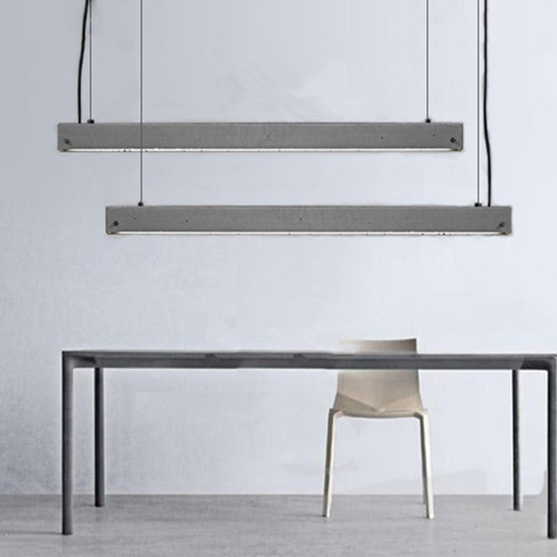 Graue lineare Anhänger Beleuchtungsbehandlung Einfachheit Zement 1 Kopf Esszimmer Deckenlampe