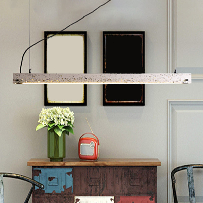 Terrazzo Bar Shaped Pendant Light Minimalist Dining Room Ceiling Suspension Lamp in Grey