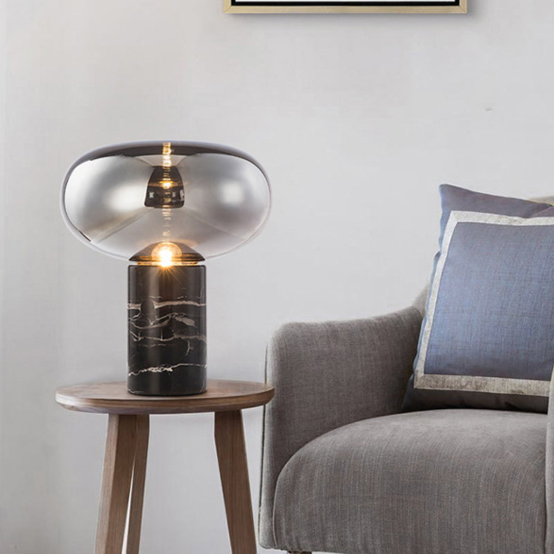 Lámpara de mesa de mármol negra posmoderna de 9.5 "/15"