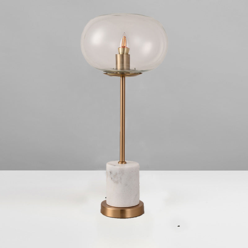 Alien-Nachttischlampe klar/rauchgraues Glas 1-Licht-Designer Nachtständer hell in Schwarz/Weiß