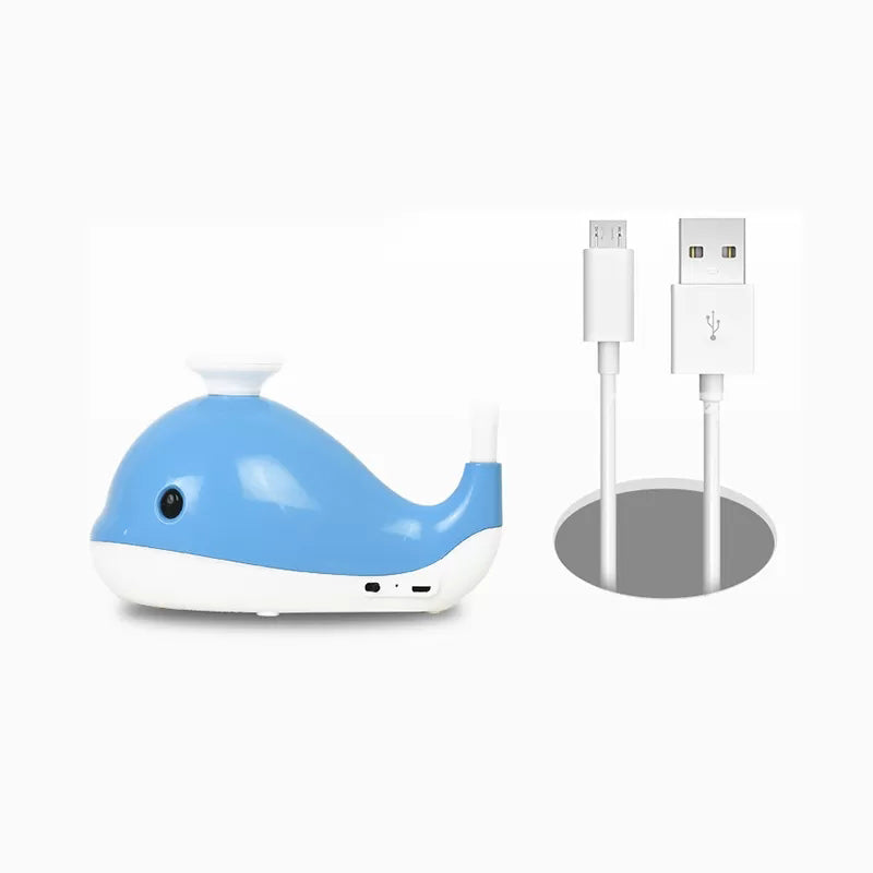 Portable Lovely Blue Desk Light with Whale 1 Head Reading Light with USB Charging Port for Dormitory