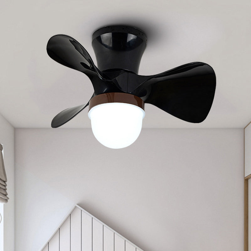 22 "breites Schlafzimmer -Anhänger Lüfter Licht zeitgenössische Halbmontagebeleuchtung mit Schüssel Acrylschatten, 3 Klingen