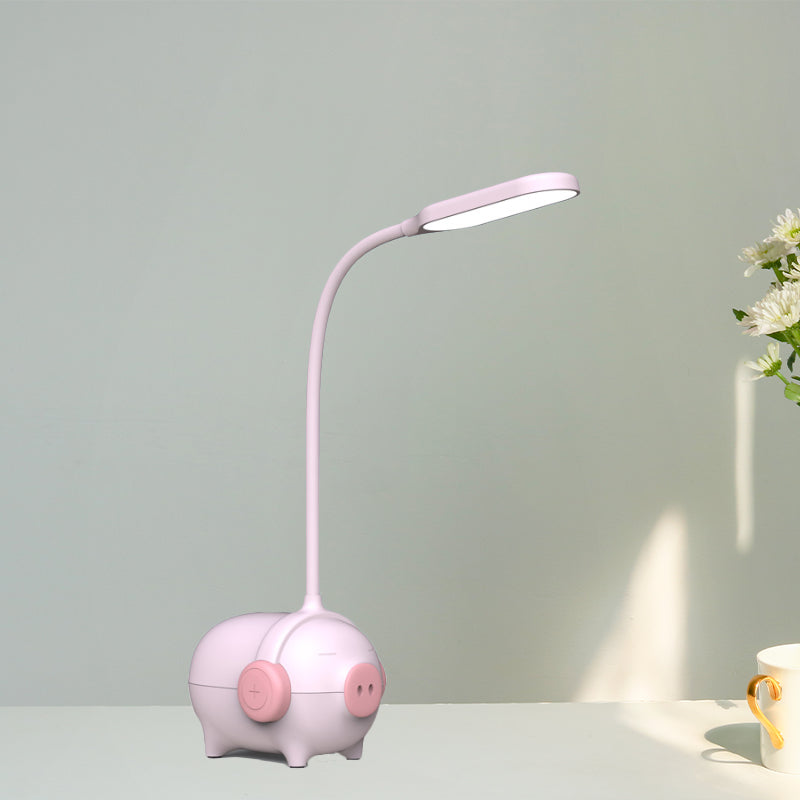 Piggy Kindergärtner LED -Schreibtisch Licht 1 Kopftier Lesen Sie Licht mit flexibles Schwanenhals