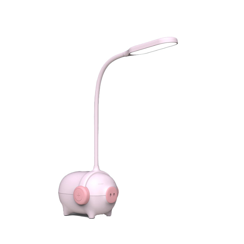 Piggy Kindergarten LED Desk Light 1 Head Animal Reading Light with Flexible Gooseneck