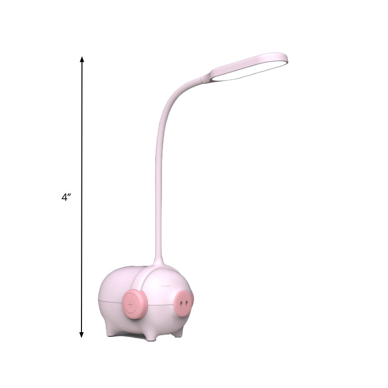 Piggy Kindergarten LED Desk Light 1 Head Animal Reading Light with Flexible Gooseneck