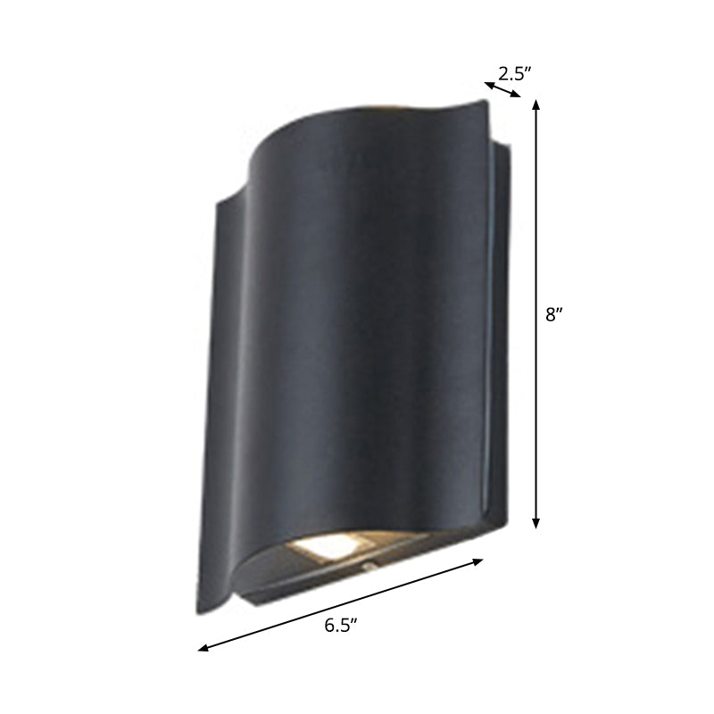2/4/6-licht Patio LED SCONCE LAMP MODERNE ZWART BLACK MOUNT Wandlicht met golvende metalen schaduw, warm/wit licht