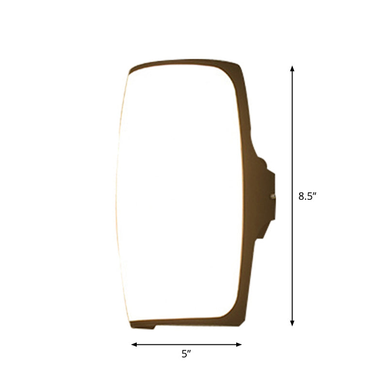 Lámpara de pared de plástico curvada simplicidad simplicidad de la pared de la pared del al ras del led negro en luz cálida/blanca