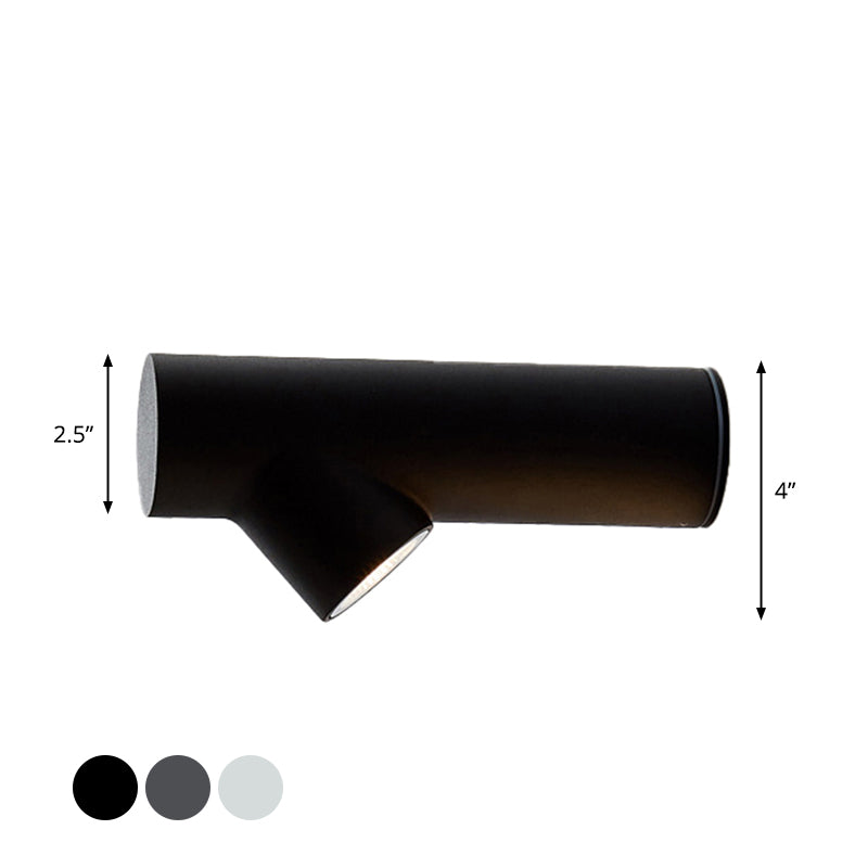 Nordic Tree Pole Wall Lighting Ideas Metal Bedside LED Flush Wall Sconce in Black/Grey/White