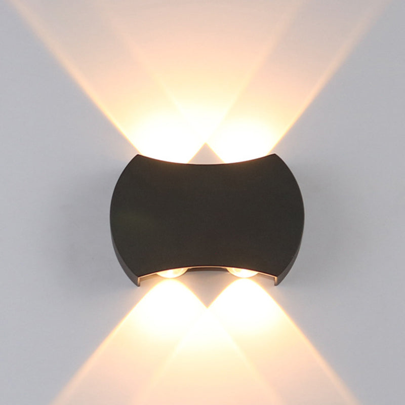 Ellipse/Curve/Honeycomb Mini Wall Light Nordic Metallic 4/6-Bulb Hallway LED Wall Washer Sconce in Black