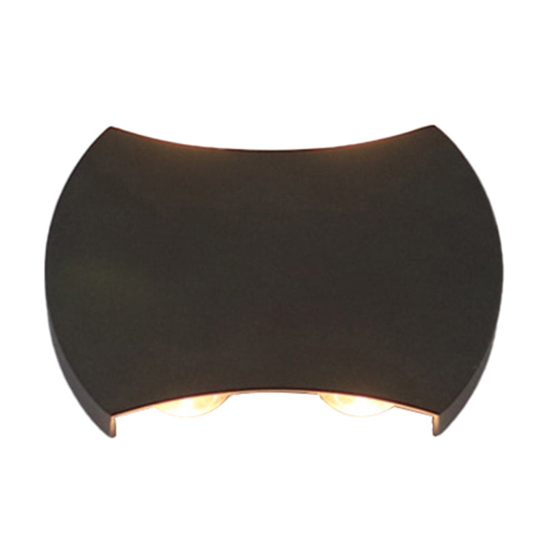 Ellipse/Curve/Honeycomb Mini Wall Light Nordic Metallic 4/6-Bulb Hallway LED Wall Washer Sconce in Black