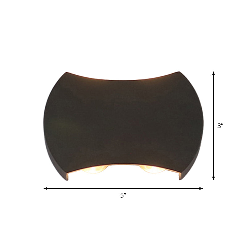 Ellipse/Curve/Honeycomb Mini Wall Light Nordic Metallic 4/6-Bulb Hallway LED Wall Washer Sconce in Black