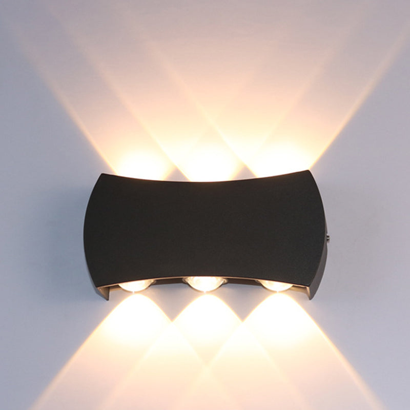 Ellipse/Curve/Honeycomb Mini Wall Light Nordic Metallic 4/6-Bulb Hallway LED Wall Washer Sconce in Black